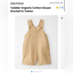 Carters Organic Cotton Gauze Shortall 5T